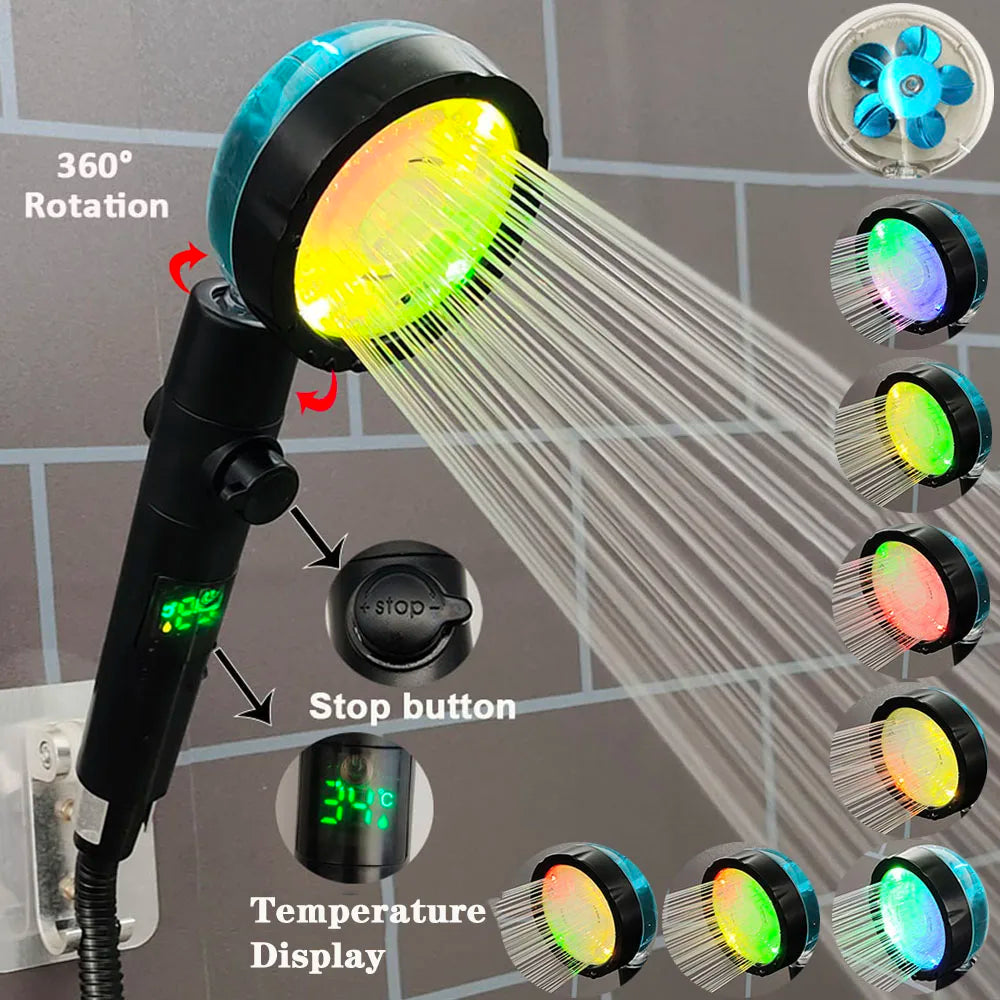 Smart shower head with light
